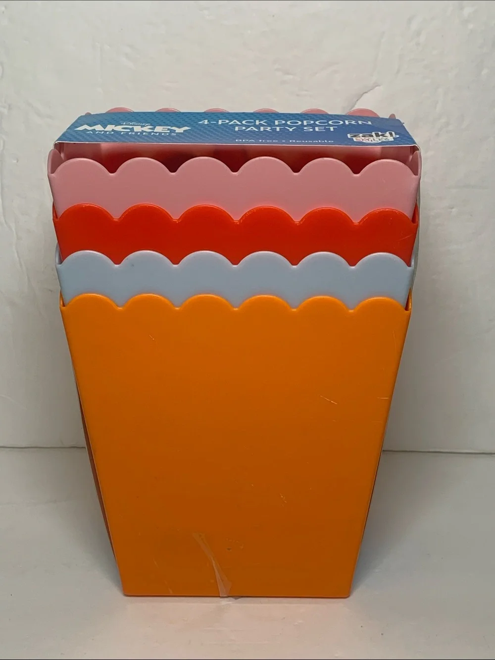 ZAK Popcorn Buckets DISNEY Mickey and Friends 4 Pack Set NWT